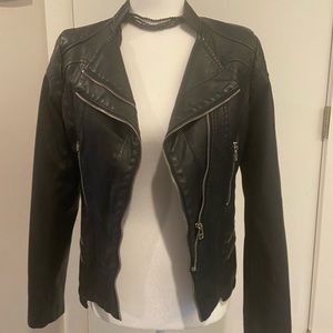 Faux leather biker jacket